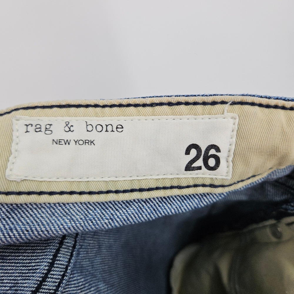 Rag & Bone Andi Wide-leg Jeans Blue Dark Wash High-rise Ankle Baggy Denim Sz 26 - Picture 9 of 9